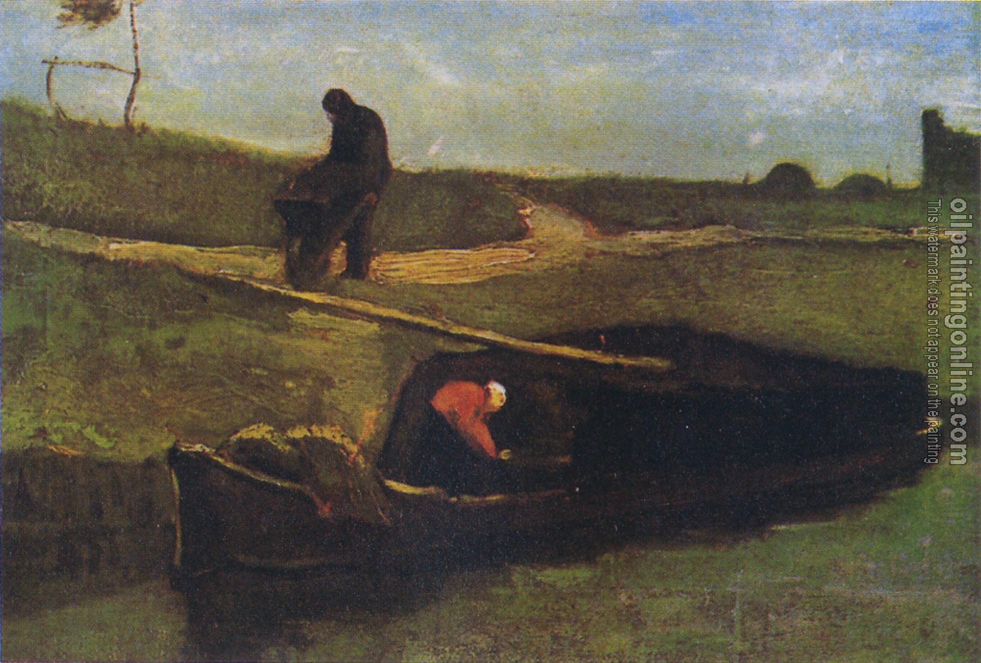Gogh, Vincent van - Peat boat with two figures